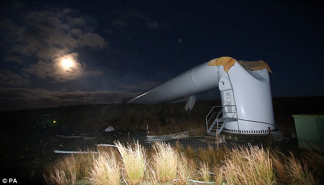 The cause of the fall is being investigated after the turbine bucked during a period of mild winds at the farm site